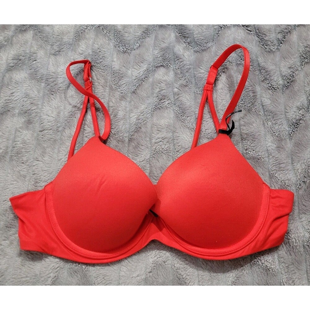 Aerie 34B Red Orange Padded Bra Push Up Lift Underwire NWOT